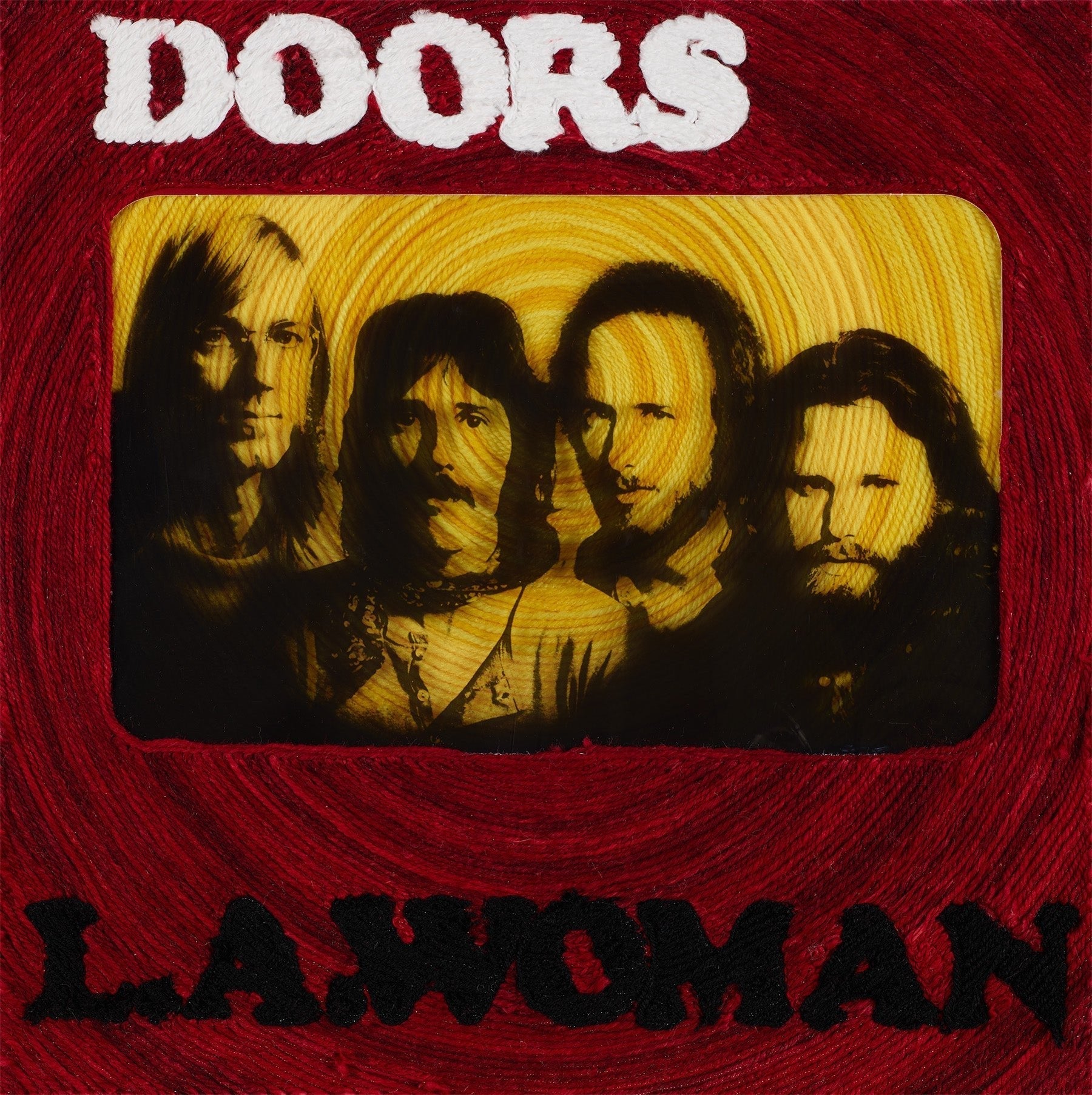 Shops THE DOORS. LA WIOMAN. WINDOW CELLOPHANE COVER. PICTURE YELLOW INNER SLEEVE.