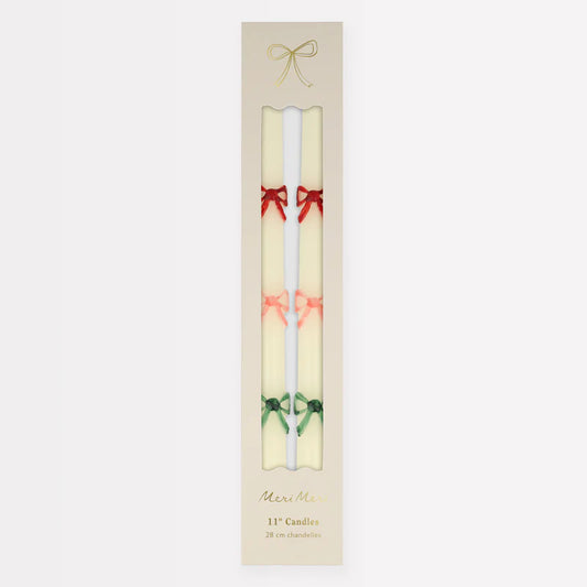 Multicolor Bow Taper Candles