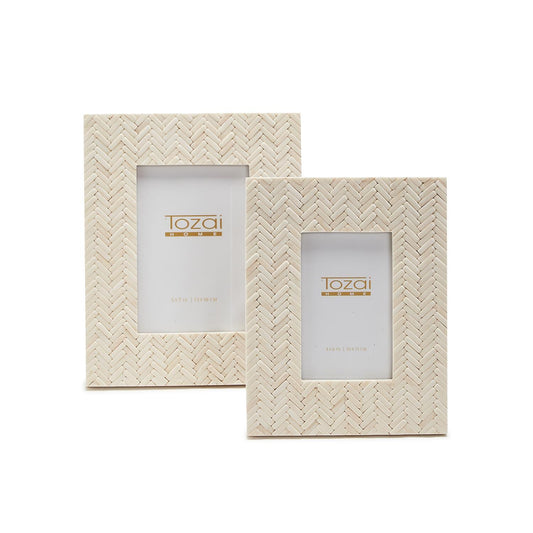 Bone Basketweave Pattern Photo Frames