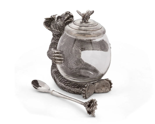 Pewter Bear Honey Pot