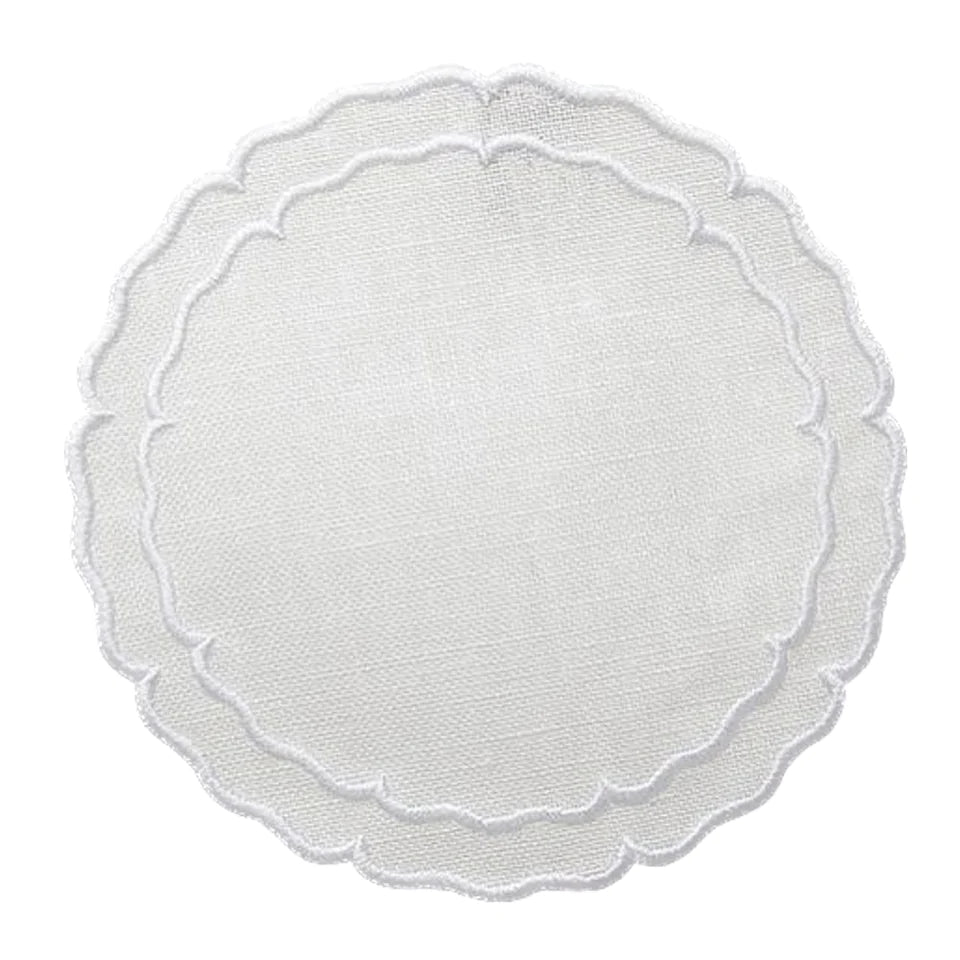 Linho Coaster Scalloped Round