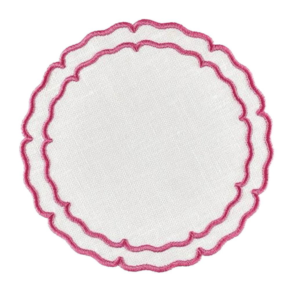 Linho Coaster Scalloped Round