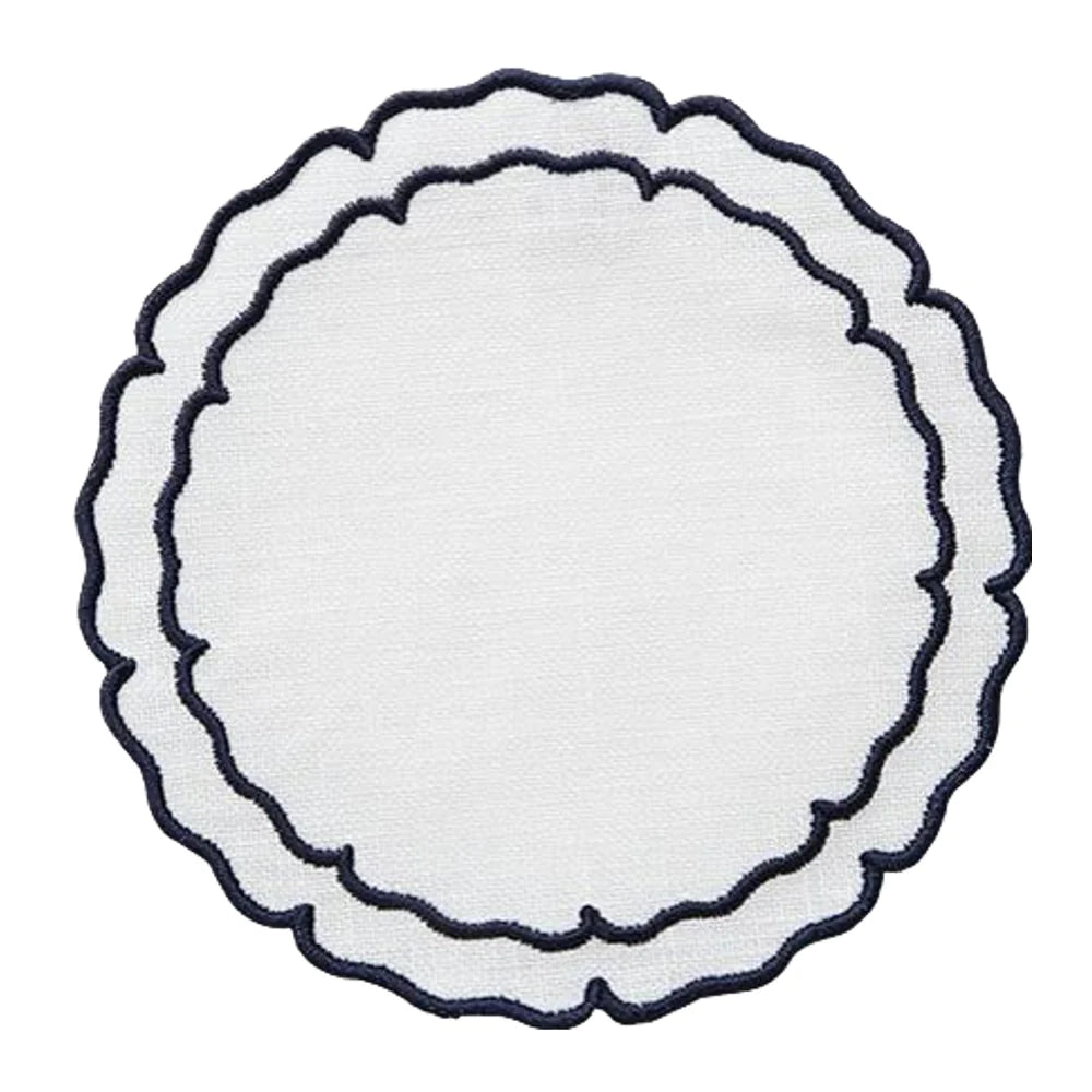 Linho Coaster Scalloped Round