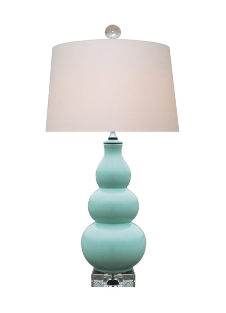 Porcelain Spa Blue Triple Gourd Lamp