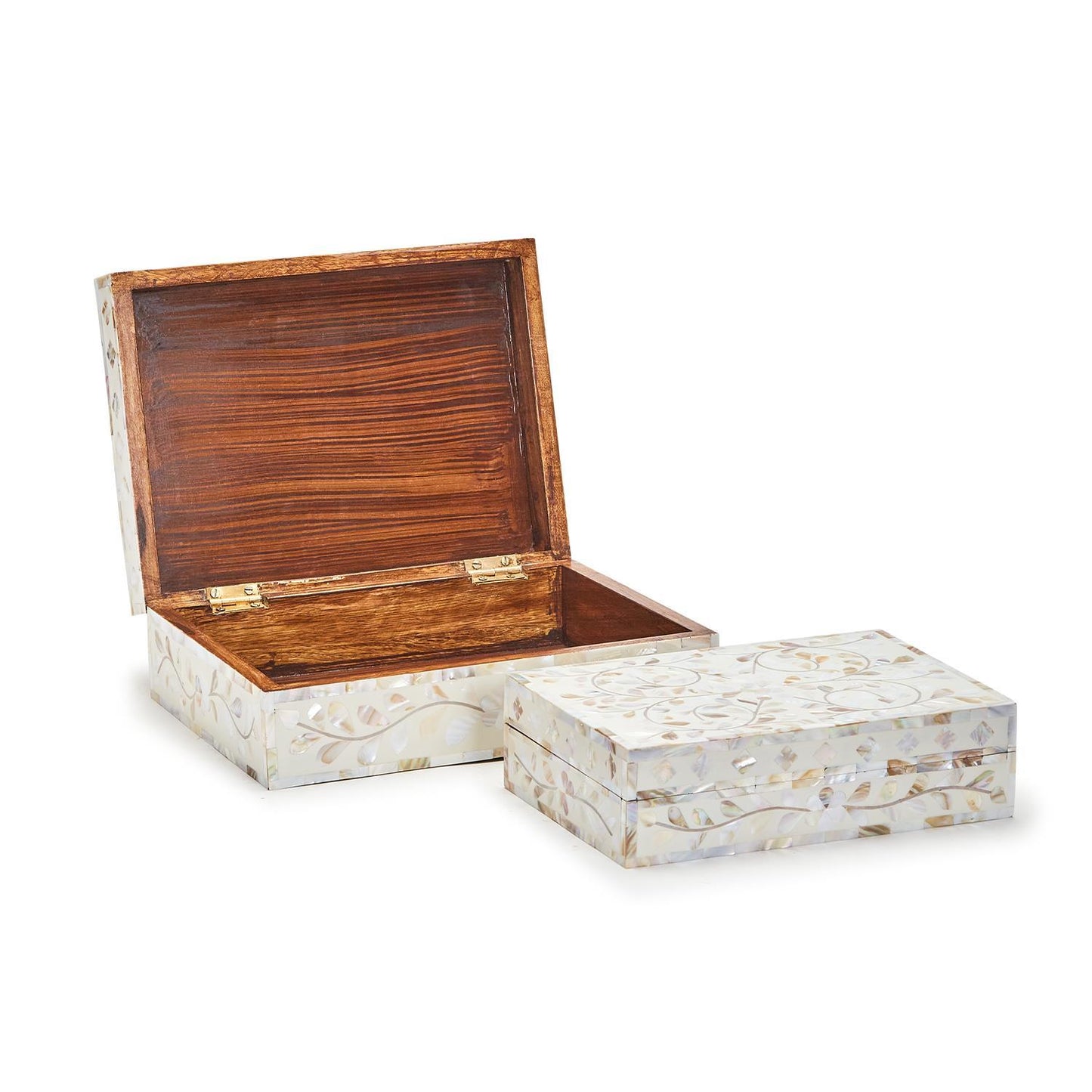 Wisteria Mother of Pearl Tear Hinged Cover Box