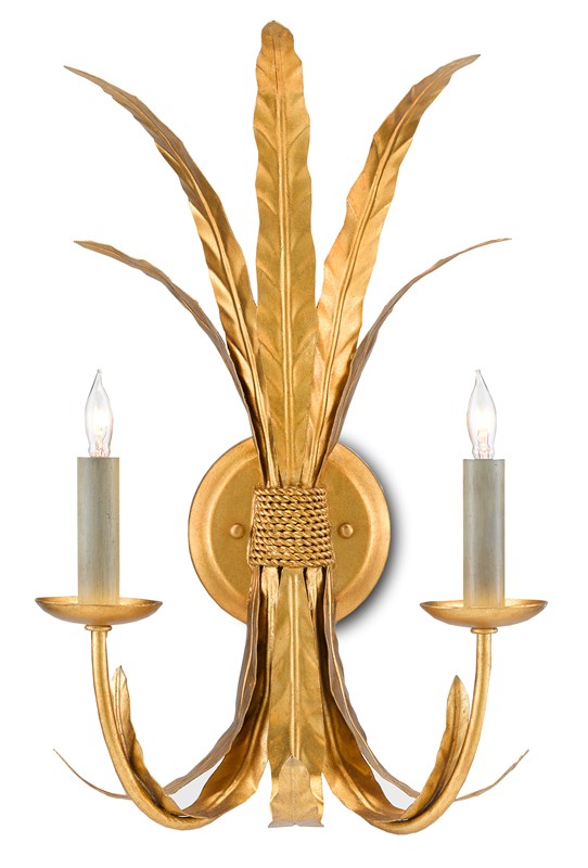 Gold Feather Wall Sconce