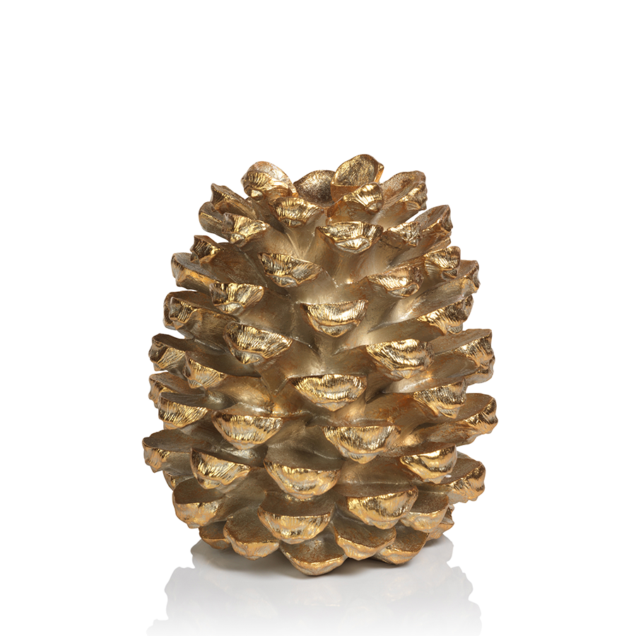 Golden Pinecone Pillar Holder