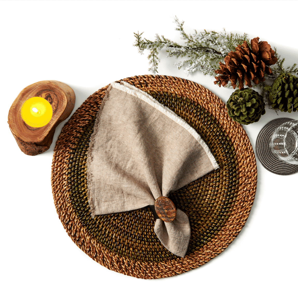 Shaded Rattan Round Placemat