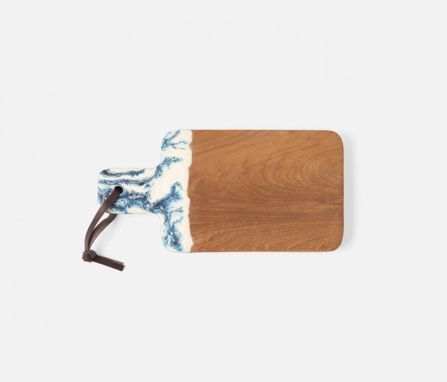 Austin Swirled Resin/Natural Teak Serving Board